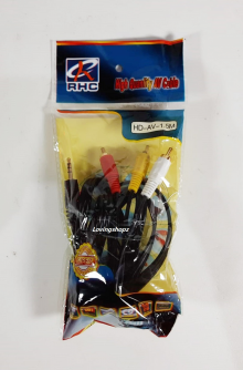 Kabel Aux 3.5mm Male to 3 RCA Male 1.5m / KABEL AUX 3.5 TO 3 RCA 1.5m