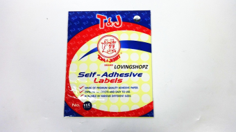 Label T & J No.115 putih , Label Tom dan Jerry No.115 putih