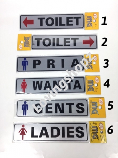 Sticker Toilet, Sticker Ladies, Gents, Wanita, Pria
