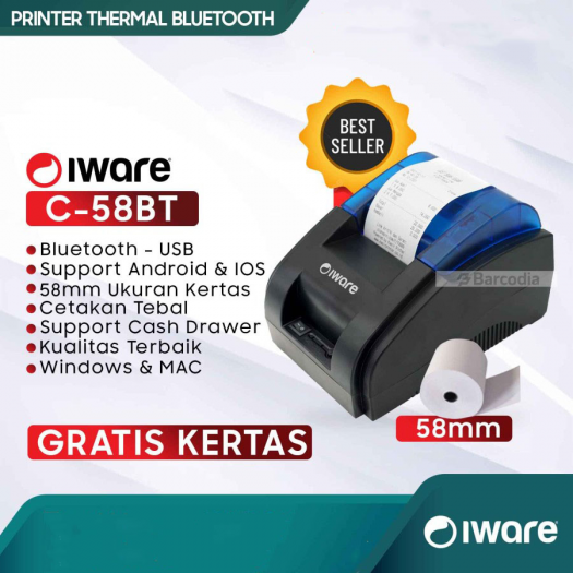 Iware Printer Thermal Kasir Iware C58-BT