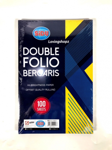 Kertas Double Folio Bergaris