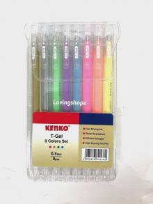 Pulpen Kenko T-Gel 8 Colors Set, Pulpen Kenko 8 warna